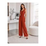 unika boutique Kadın Bürümcük Askılı Fırfırlı Bol Paça Tulum