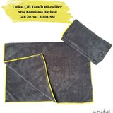 Unikat Çift Taraflı Mikrofiber Araç Kurulama Havlusu 50×70 cm – 400 Gsm - 1 Adet - 0 - Siyah