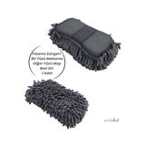 Unikat Premium Mikrofiber Araba Yıkama Süngeri – Bir Yüzü Makarna, Diğer Yüzü Mop Bezi Gri 1 Adet
