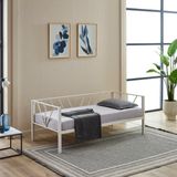 Unimet Alchera Daybed Tek Kişilik Sedir Divan Metal Karyola Beyaz - 90 x 200 cm