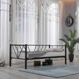 Unimet Alchera Daybed Tek Kişilik Sedir Divan Metal Karyola Siyah - 90 x 190 cm