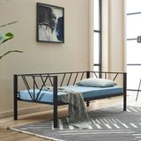 Unimet Alchera Daybed Tek Kişilik Sedir Divan Metal Karyola Siyah - 90 x 200 cm