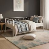 Unimet Alchera Daybed Tek Kişilik Sedir Metal Karyola - Beyaz (90X190 - 90X200)