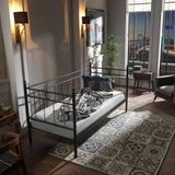 Unimet Alpas Daybed Tek Kişilik Sedir Divan Metal Karyola 90x200 - Siyah