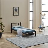 Unimet Atlas Tek Kişilik Metal Karyola 90 x 190 -90 x 200 - Siyah - 90 x 190 cm