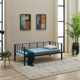 Unimet Atlas Tek Kişilik Metal Karyola, Daybed, Divan, Sedir 90X190 - Siyah