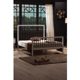 Unimet Breeze Çift Kişilik Ferforje Metal Karyola (BEYAZ-KAHVERENGİ) (AHŞAP LATALI)