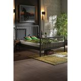 Unimet Breeze Çift Kişilik Ferforje Metal Karyola (SİYAH-GRİ) (AHŞAP LATALI)