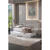 Unimet Daily Metal Yavrulu Daybed Karyola Yataklı Kanepe - Tekerlekli Alt Yatak Dahil Set (Beyaz 90x200)