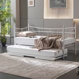 Unimet Daily Yavrulu Daybed-Çift Tek Kişilik Beyaz Metal Karyola