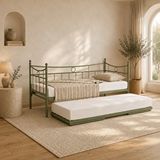 Unimet Daily Yavrulu Daybed Tek-çift Kişilik Metal Karyola - 90x200-80x200 Yeşil