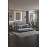 Unimet Daily Yavrulu Daybed Tek-çift Kişilik Sedir Metal Karyola Siyah