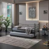 Unimet Daily Yavrulu Daybed Tek Ve Çift Kişilik Sedir Metal Karyola Siyah 80X200-90X200