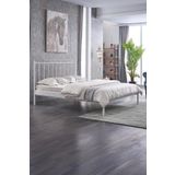 Unimet Falez-st Çift Kişilik Metal Karyola-beyaz (YÜKSEK BAŞLIKLI) (AHŞAP LATALI)