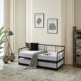Unimet Forte Yavrulu Karyola Daybed Tek-Çift Kişilik Metal Karyola Siyah - 90 x 200 cm