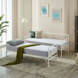 Unimet Forte Yavrulu Karyola Daybed Tek-Çift Kişilik Metal Karyola+Yatak Seti Beyaz - 90 x 200 cm