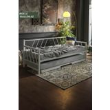 Unimet Glory Yavrulu Daybed Tek-çift Kişilik Sedir Metal Karyola Yatak Seti Beyaz