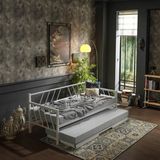 Unimet Glory Yavrulu Karyola Daybed Tek-Çift Kişilik Metal Karyola Beyaz - 90 x 200 cm