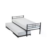 Unimet İkiz Tek-Çift Kişilik Metal Karyola Siyah 80X200-90X200