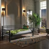 Unimet Kappis Daybed Tek Kişilik Sedir Divan Metal Karyola 90x200 Siyah - 90 x 200 cm