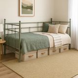 Unimet Lalas Daybed Tek Kişilik Sedir Divan Metal Karyola 90X200 - Yeşil