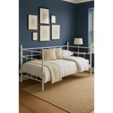 Unimet Lalas Daybed Tek Kişilik Sedir Metal Karyola 90x200 Beyaz (AHŞAP LATALI)
