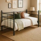 Unimet Lalas Daybed Tek Kişilik Sedir Metal Karyola 90x200 Siyah (AHŞAP LATALI)