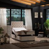 Unimet Leila Kumandalı Hareketli Sandıklı Baza+Başlık+Yatak Seti Bej - 90 x 200 cm