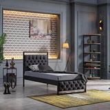 Unimet Mithra Tek Kişilik Metal Karyola - Siyah-antrasit