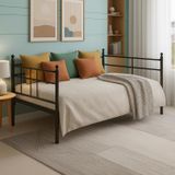 Unimet Soho Daybed Tek Kişilik Sedir Metal Karyola Siyah (90x190)