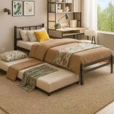 Unimet Titan Yavrulu Metal Karyola Siyah 80X190-90X190