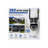 uninet 36X Optik Zoom 6 MP Çift Kameralı WiFi PTZ Güvenlik Kamerası 355° Döner Başlıklı Dış Mekan Gece Görüşlü IP Kamera