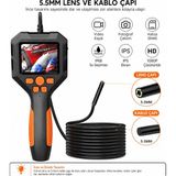 Uninet 5 Metre Ekranlı 5.5mm Sert Kablo Endoskopi Yılan Kamera
