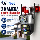 Uninet 5 Mp Çift Kameralı Wifi Güvenlik Kamerası – Yüksek Sesli Alarm, 40 M Gece Görüşü ve Döner Başlıklı Kamera