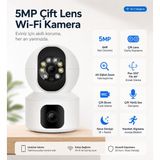 Uninet Full Hd Çift Kameralı Wifi Akıllı Kamera – Gece Görüşü, Hareket Bildirimi ve Telefonla Uzaktan Izleme ve 355 Derece Döner Başlıklı Ptz Kamera