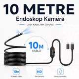 Uninet Iphone ve Android Uyumlu 2 Kameralı 10 Metre Kablolu Endoskop Yılan Kamera
