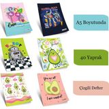 Uninote Çınar Karton Kapak A5 40 Yaprak Çizgili Defter 12'li Paket