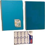 Uninote Colormaxi A4 120 Yaprak Spiralli Defter + J.style A4 Spiralli Defter Mavi + Tanex 40'lı Mavi Bordürlü Okul Etiketi Seti