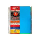 Uninote İdea Plastik Kapak 17x24 cm 210 Yaprak 5+2 Bölmeli Spiralli Defter