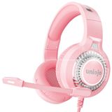 UNIOJO Pink Gaming Headest, PC, PS5, PS4, Gürültü Önleyici Mikrofonlu Xbox Kulaklığı, 7.1 Surround Sesli Oyun Kulaklığı, Xbox Series X/S için LED Solunum Işığı, Kulak Üstü Kulaklıklar
