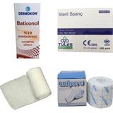 Unipore Batikon 100ML + Gazlı Bez 100 Adet + Plaster 5cm*5m + Sargı Bezi 10CM*10M - .