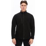 Uniprom Erkek Polar Ceket Tam Fermuarlı 3 Cepli Siyah Etek Reçme - 3XL