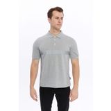 Uniprom Erkek Polo Yaka Reflektörlü Tişört Gri Melanj