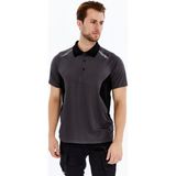 Uniprom Erkek Polo Yaka Tişört Nefes Alan Kumaş Procool Spor Outdoor T-Shirt Füme - 4XL