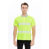 Uniprom Erkek Polo Yaka Tişört Yüksek Görünümlü Reflektörlü Neon Sarı