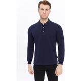 Uniprom Erkek Uzun Kollu Polo Yaka Pamuk Tişört Uzun Kollu T Shirt Lacivert - XL