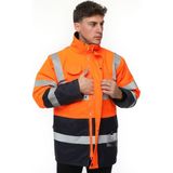 Uniprom Iş Kabanı Parka Su ve Rüzgar Geçirmez Rain Safety Model Membranlı Neon Turuncu Erkek - XL