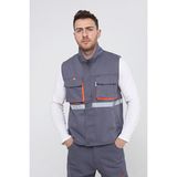 Uniprom Iş Yeleği 4 Cepli %100 Pamuk Kumaş Yazlık Gri - XS