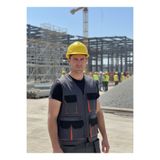 Uniprom İş Yeleği Lizbon Plus Model Çok Cepli Harman Kumaş Füme