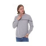 Uniprom Uzun Kollu Erkek T- Shirt Penye Polo Yaka %100 Pamuk Gri Melanj